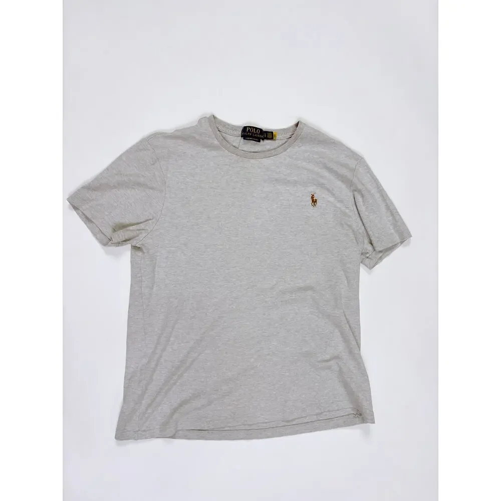 Polo Ralph Lauren Custom Slim Fit T Shirt Gray Pony Logo Preppy Coastal Classic